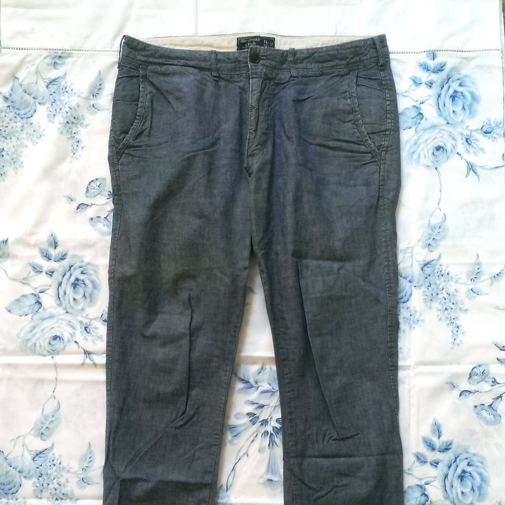 Abercrombie Fitch Light Gray Slim Straight Pants W32 X L32